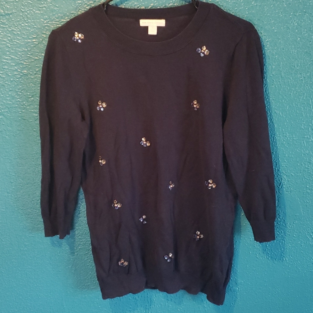 New York and Co Sweater with beaded detail